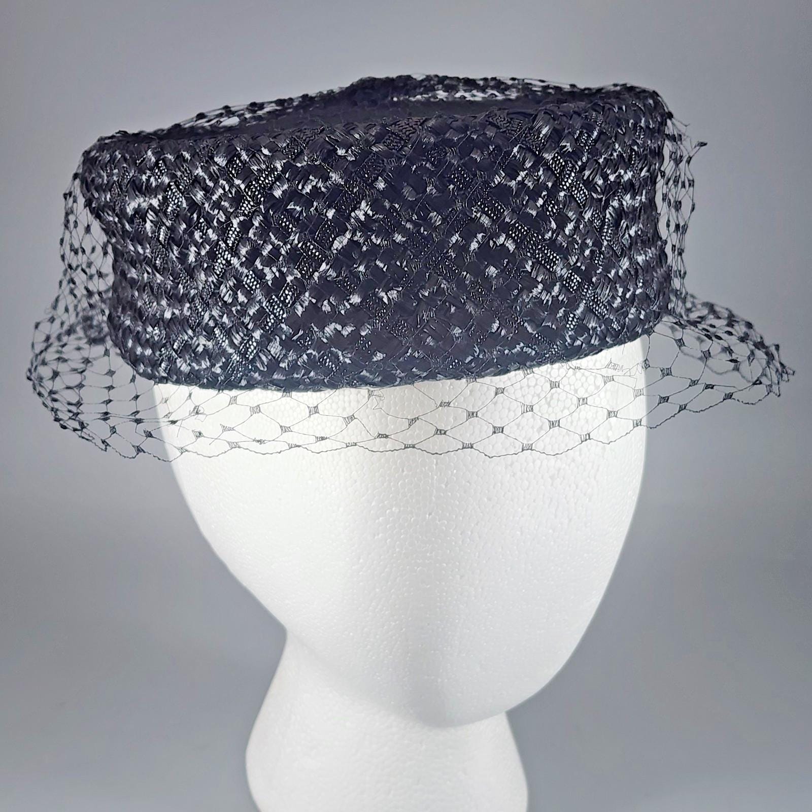 Vintage Jeanne Fashions Gray Faux Fur Pillbox Hat Rhinestone Imported Vintage Blonde Mink Pillbox Hat With Bow – Very Breezy main image 4