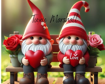 Valentine's Day Gnome Tumbler Wrap: 20oz Sublimation Design (Digital Download)