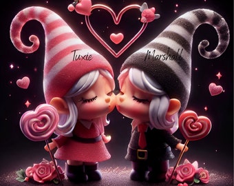 Adorable gnome valentine tumbler wrap png-jpg-pdf for sublimination