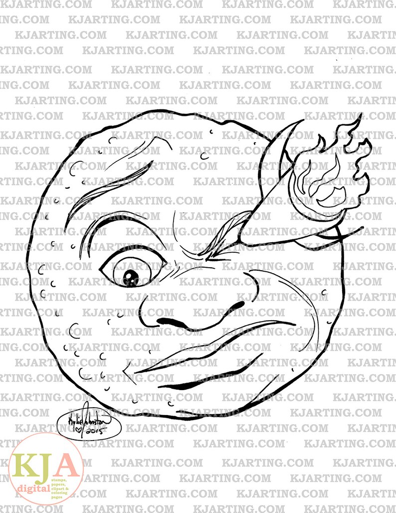 The Man in the Moon Coloring Page line_art Printable_00188 - Etsy
