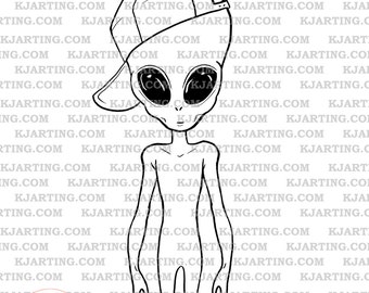 Alien Ballcap (Line_Art Printable_00237 KJArting)