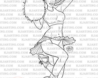 Cheerleader (Line_Art Printable_00152 KJArting)