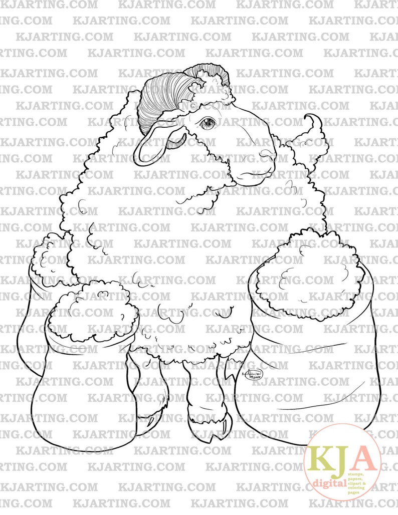 436 Cartoon Baa Baa Black Sheep Printable Coloring Page with Animal character