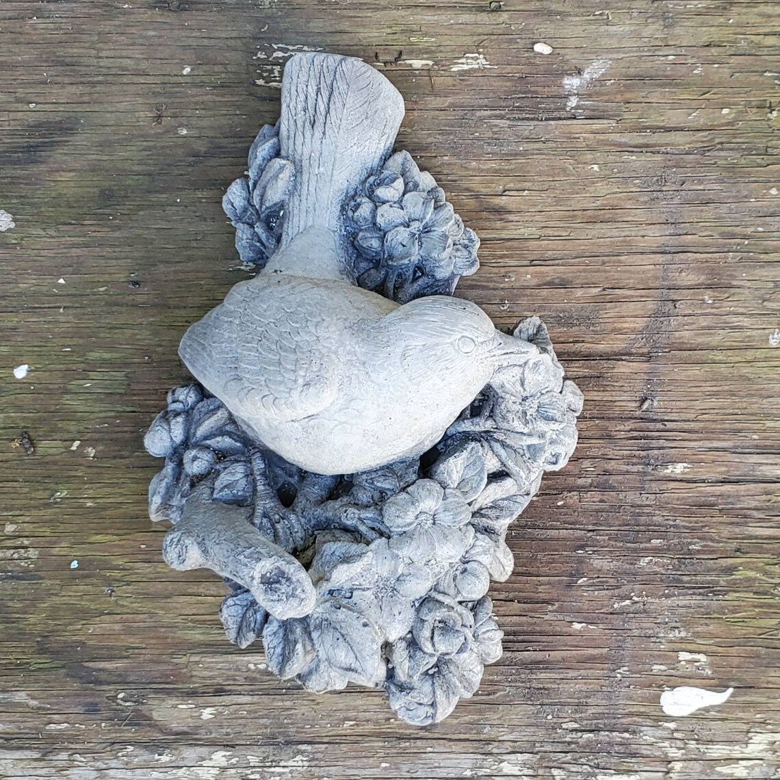 Cement Garden Ornament Bird Songbird or Woodpecker Wall Decor | Etsy