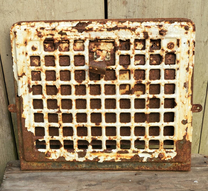 Heat Register Wall Vent Cover Chippy Paint Antique Salvage Etsy