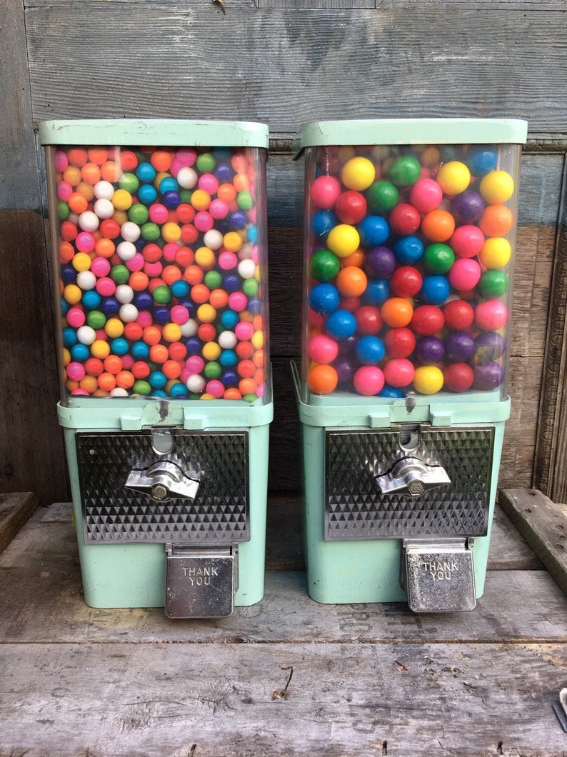 Green Gumball Machine 10 Cent Dime Coin Operated Candy Vintage Etsy