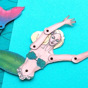 Art Dolls, Mermaid, Mermaid Paper Doll, Paper Doll, Printable Paper Doll, Paper Craft, Instant Download, Digital Download