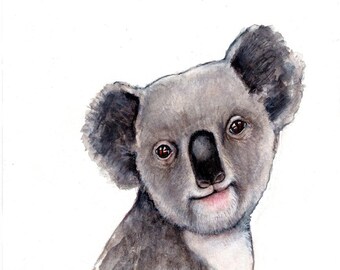Baby Koala print, Nursery decor, Australian animals, Baby animal art, Koala nursery wall art, Baby animals, Kids wall art, Printable nursery