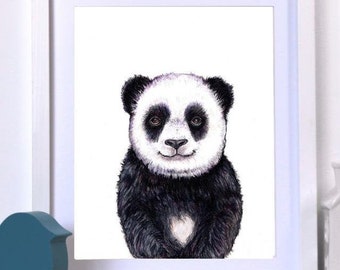 Baby panda prints, Nursery decor, Woodland animals, Baby animal prints, Nursery wall art, Baby animals, Kids wall art, Printable nursery