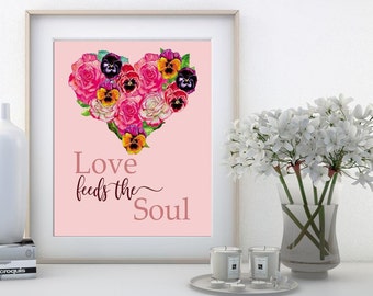 Love Art Print, Inspirational Wall Decor, Heart Printable Wall Art , Inspirational Art Print, Digital Prints, Love Printable Quotes, Heart