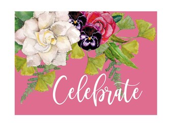 Birthday Card, Greeting Card, Card Template, Happy Birthday Card, DIY Printable, Envelope Template DIY, Printable, Birthday, Pink