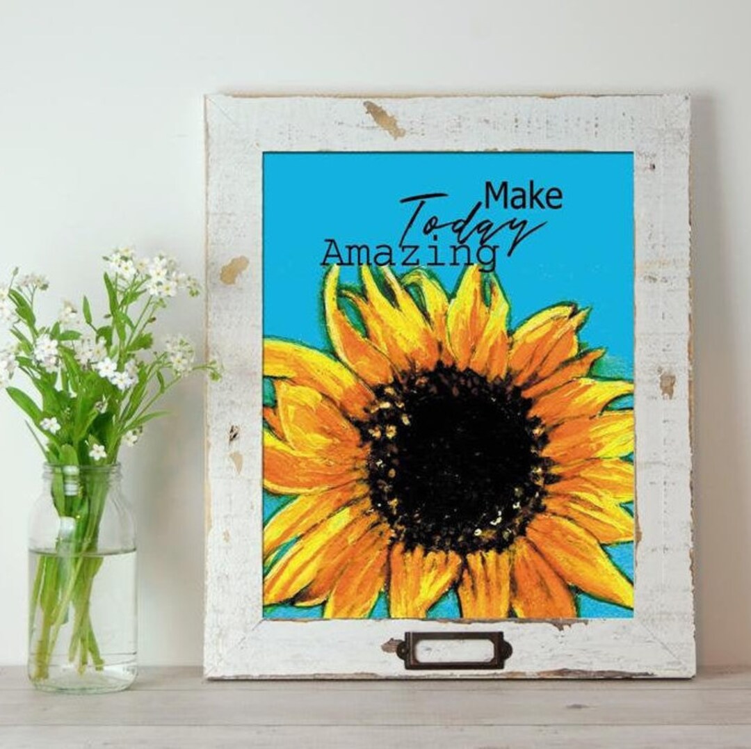 Sunflower Art Print, Inspirational Wall Decor, Printable Wall Art ...