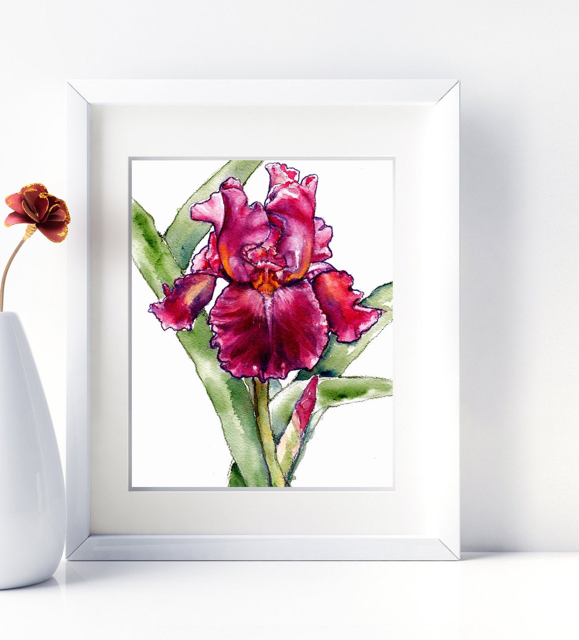 Iris Art Print, Wall Decor, Iris, Printable Wall Art Bathroom, Floral Print, Home Decor, Digital ...