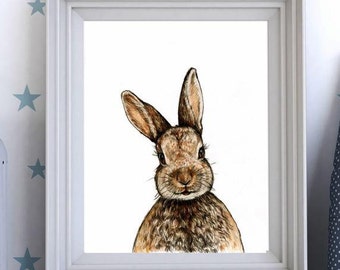 Bunny Rabbit nursery prints, Nursery decor, Woodland animals, Baby animal print, Nursery art, Baby animals, Kids wall art, Printable nursery