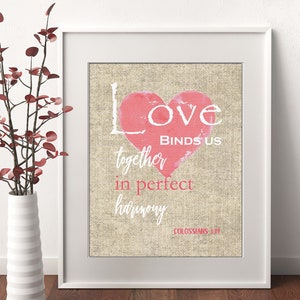 Bible Verse Art, Colossians 3:14, Scripture Wall Art, Christian Verse, Printable, Instant Download