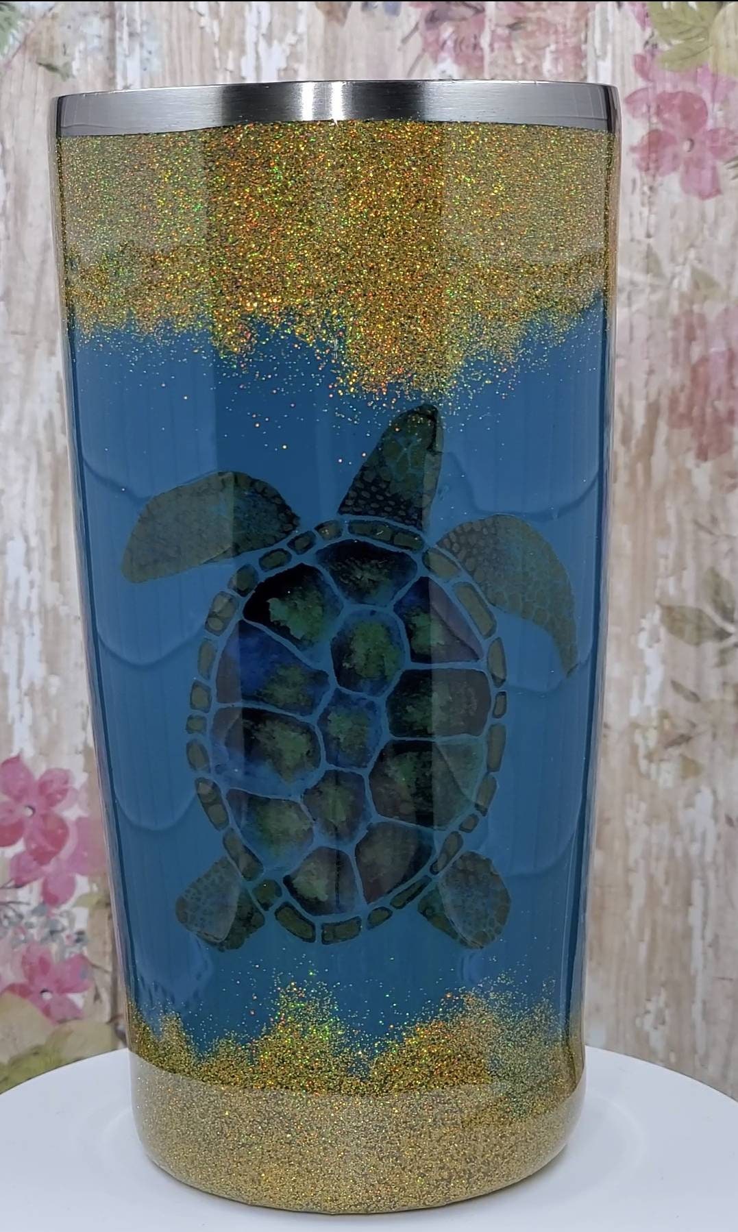 Stainless Sea Turtle Tumbler 20oz Etsy