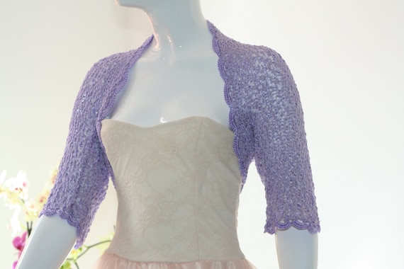 Lilac Shrug Summer Wedding Shrug Lilac Bolero Bolero Jacket Lace Shrug Bridal Shoulders Cover Bridesmaids Cover up Cotton Shrug Etsy