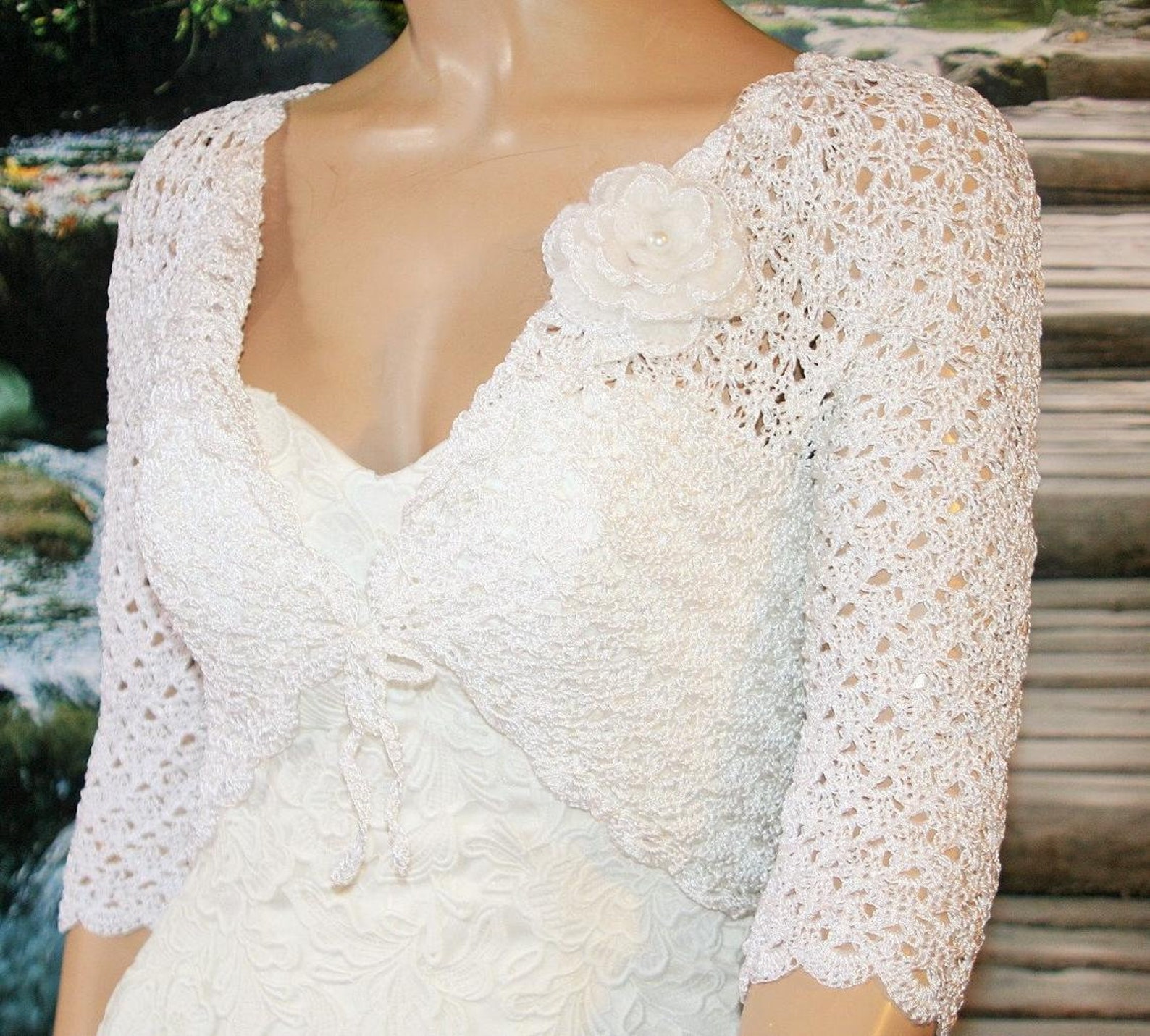 White lace jacket White lace jacket for wedding dress White Etsy