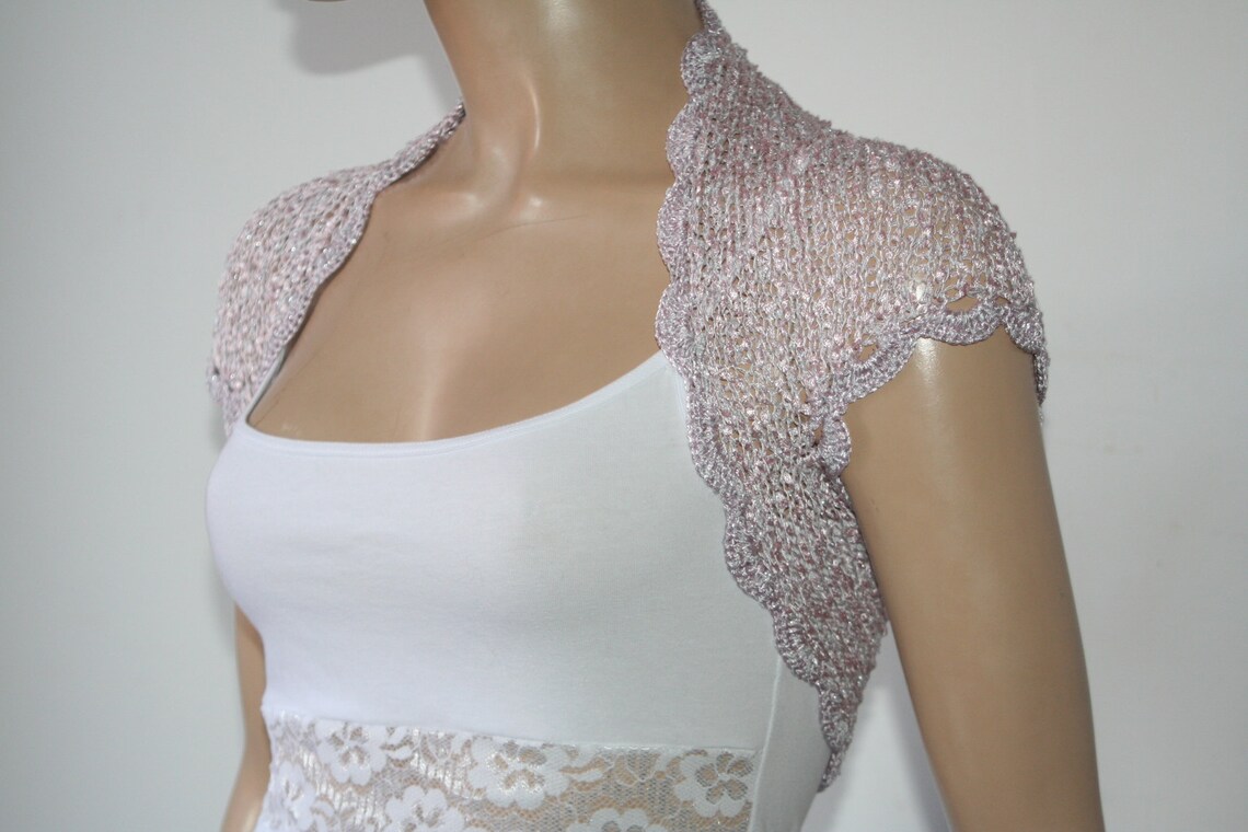 Lilac shrug Wedding shrug Lilac bolero Bridal shoulders Etsy