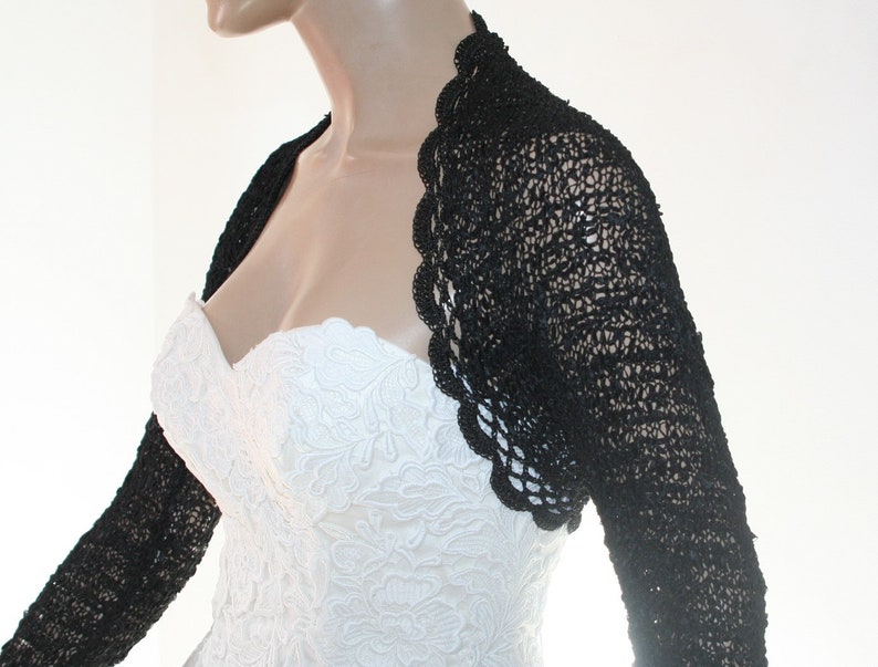 Black Bridal Shrug Wedding Bolero Shrug Bolero Jacket Shrug Etsy