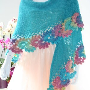 turquoise blue shawl
