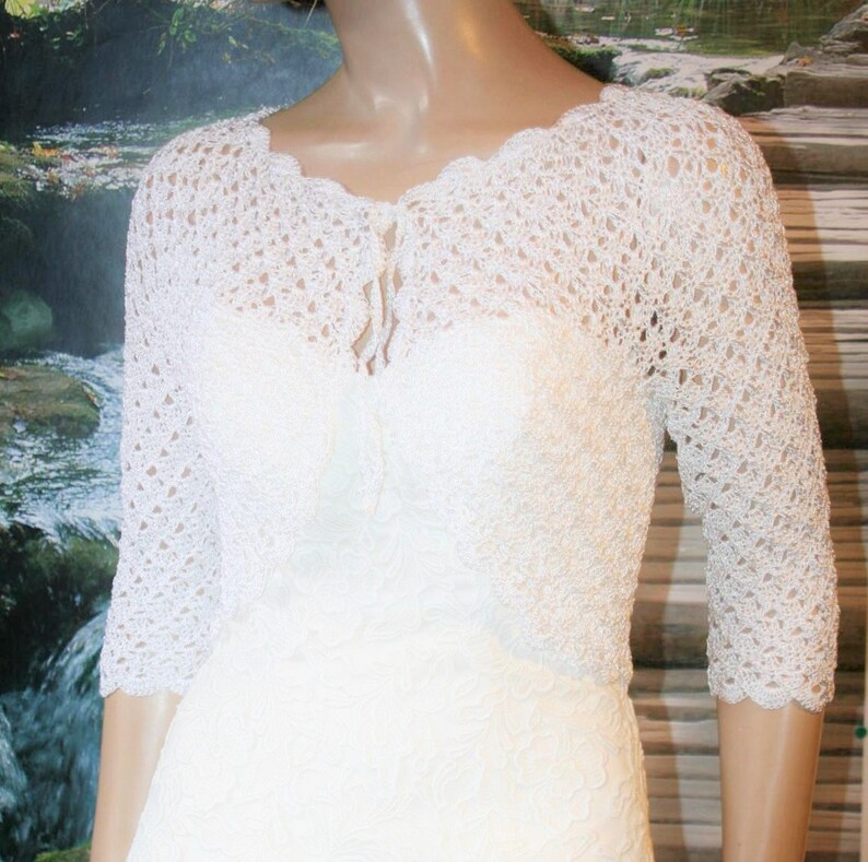 White lace jacket White lace jacket for wedding dress White Etsy