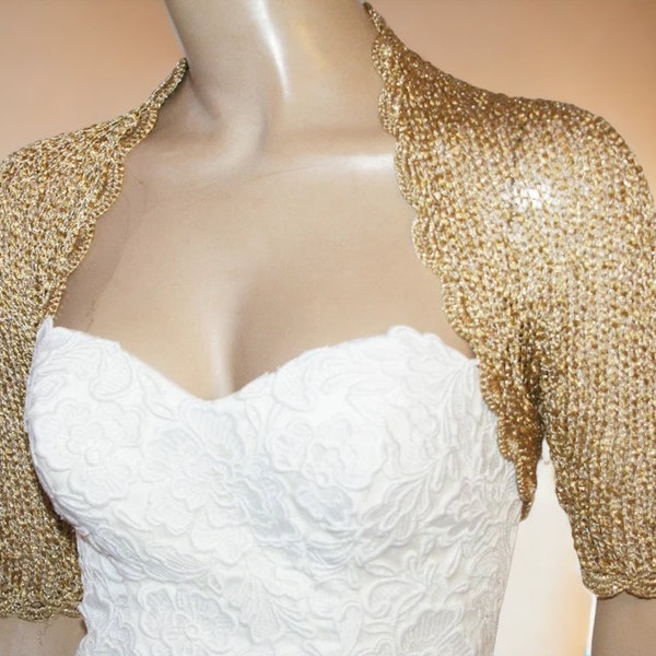 Gold shrugs for dresses, Bridal jackets and shrug, , Wedding dress shrug, Gold shrug for wedding, Bridal shrug, Weddding dress shrug,