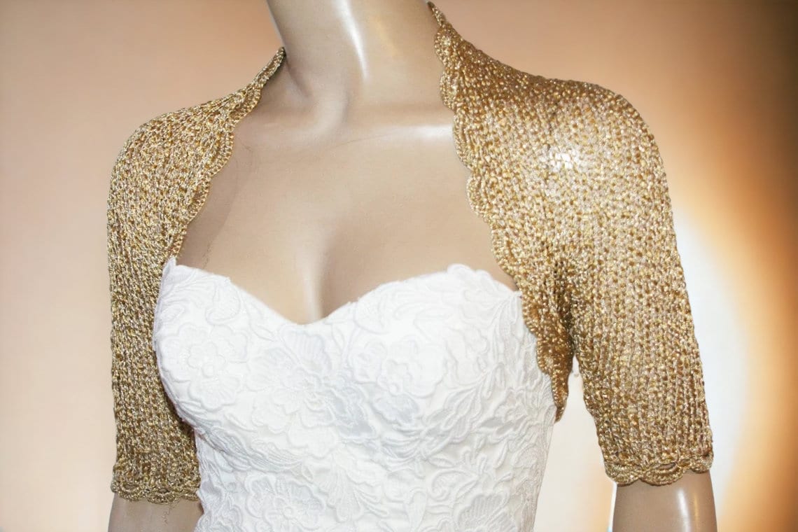 Gold color bolero - Etsy Italia