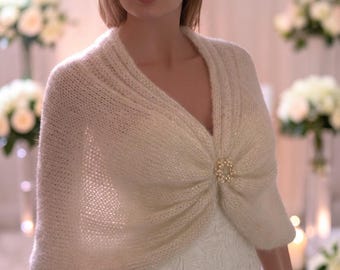 Luxury Golden Mohair Silk Shawl with Metallic Gold Thread – Elegant Bridal Wrap for Weddings, Evening Shawl, Handmade Modern Scarf