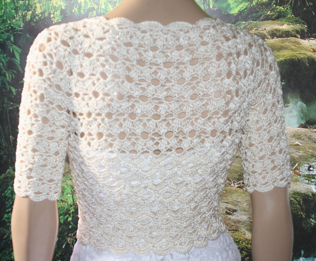 Ivory crochet shrug Wedding bolero shrug Bolero jacket Lace | Etsy