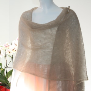 Beige shawl, Wedding Shawl, Wrap, Beige Scarf, Mohair Scarf, Knitted Mohair Scarf, Mohair Shawl, Bridesmaid Wrap, Bridal Shawl, Mohair shawl