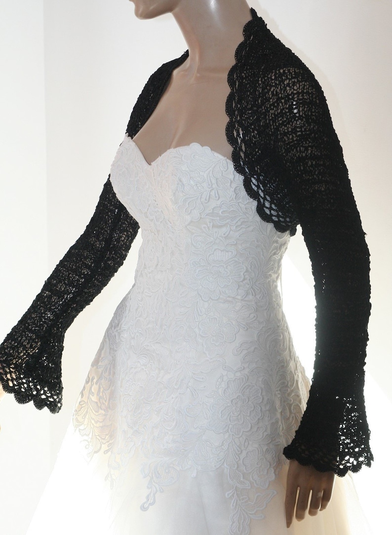 Black Bridal Shrug Wedding Bolero Shrug Bolero Jacket Shrug Etsy
