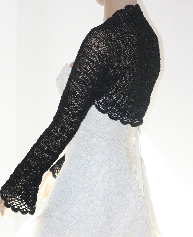 Black Bridal Shrug Wedding Bolero Shrug Bolero Jacket Shrug Etsy