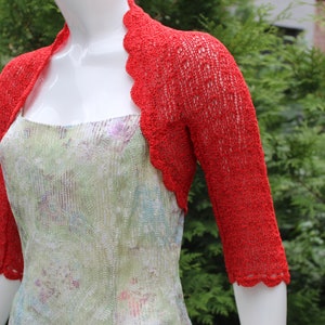 Red crochet shrug, Wedding bolero shrug, Bolero jacket, Lace shrug, Bridal shoulders cover, Bridesmaids Cover up Bolero