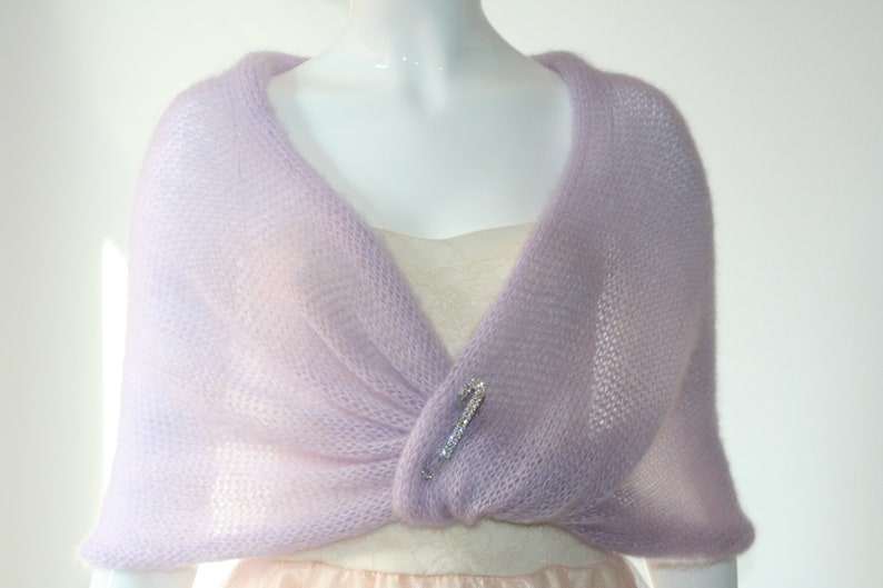 Light lilac Shrug Bridesmaid Cover Up Knitted Shawl Summer Etsy
