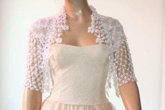 White Crochet Shrug Wedding Bolero Shrug Bolero Jacket Lace Etsy