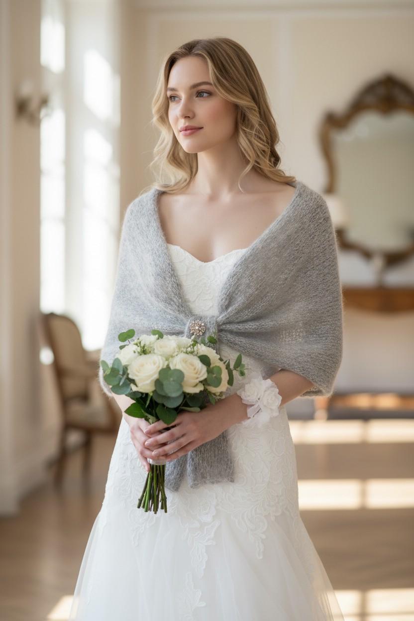 gunmetal grey wedding dress Bianca main image 0