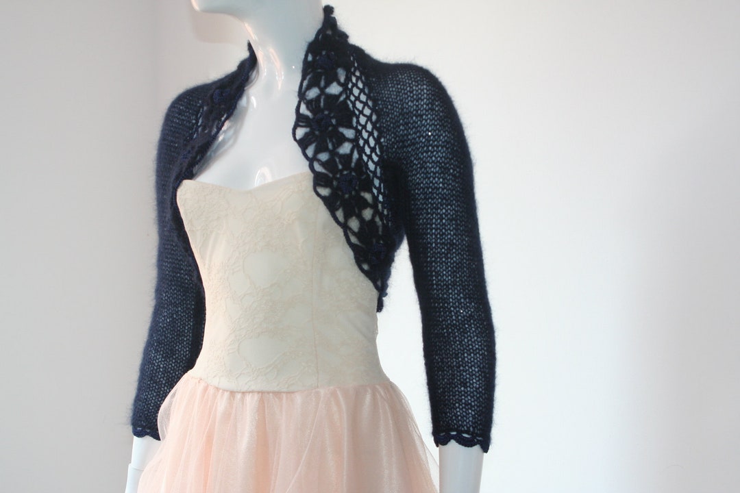 Navy Blue Shrug, Navy Blue Shrug for Dresses, Navy Blue Shrug for