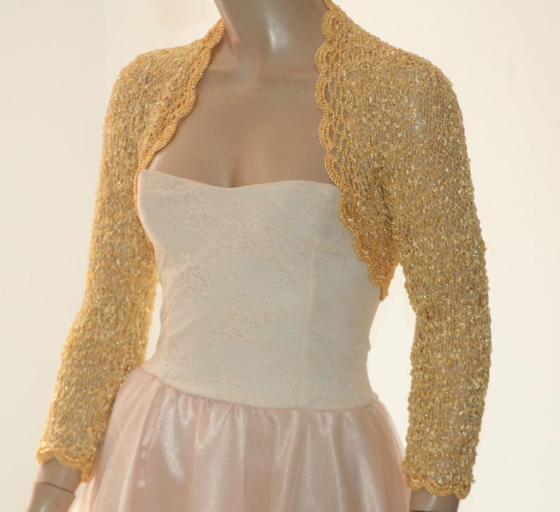 yellow gown with shrug