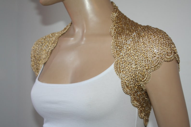 Gold Shrug Wedding Bolero Shrug Bolero Jacket Lace Shrug Etsy