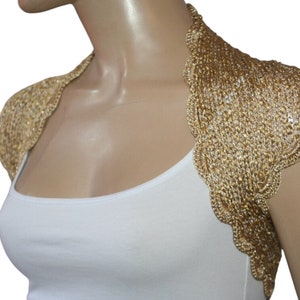 Gold shrug, Wedding bolero shrug, Bolero jacket, Lace shrug, Bridal shoulders cover, Bridesmaids Cover up Bolero, Gold bolero