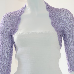 Lilac wedding  shrug, Wedding bolero shrug, Bolero jacket, Lace shrug, Bridal shoulders cover, Bridesmaids Cover up Bolero, Purple shrug