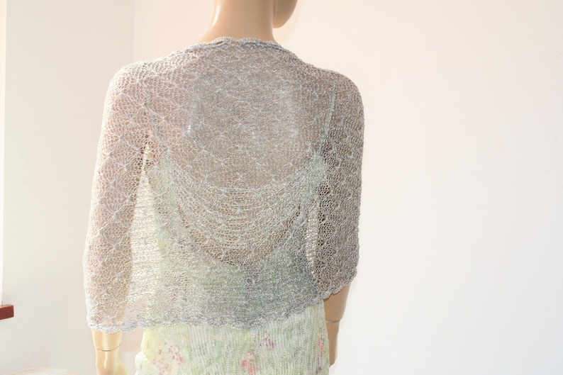 Grey Black Ivory White Red Shawl,Crochet Knit Shawl,Bridal Bolero,Gray Cape,Bridal Wrap,,Silver Shrug,Silver Wrap,Wedding Cape,Bridal Cape