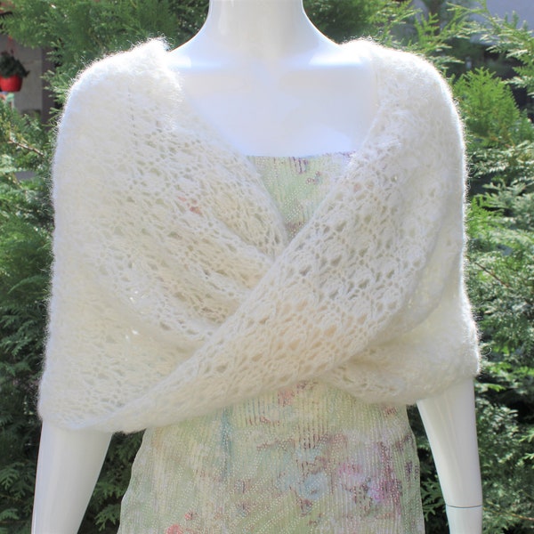 Ivory shawl,Crochet wedding shawl, Bridal cape, Bridal wrap, Bridal shrug, Bridal shawl, Romantic wedding shawl, Wedding bolero, Mohair cape