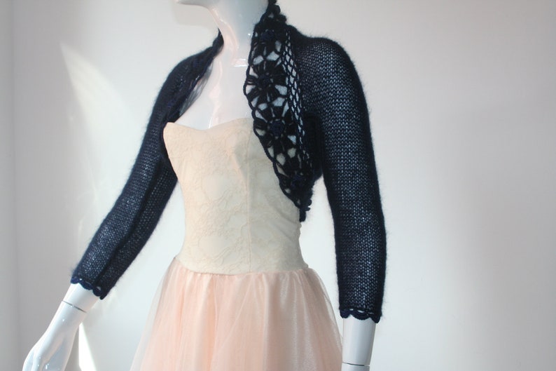 Navy Blue Shrug Navy Blue Shrug for Dresses Navy Blue Shrug Etsy