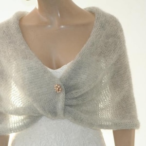 Silver cape, Shawls for dresses for weddings, Winter wedding shawl, Bridal shawls and wrap for wedding, Gray shawl for wedding, Bridal cape