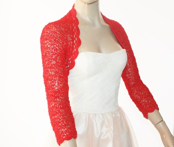 red lace shrug