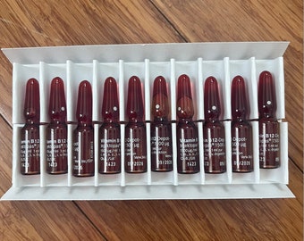 10 x Vitamin B12 Hydroxocobalamin Ampoules