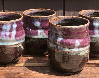 Deep Purple and Mahogany Ceramic Tumbler (One)