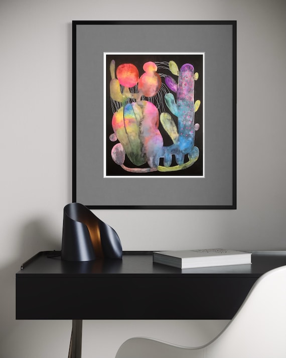 Abstract40501, original abstract painting, watercolor and gouache on paper, Eva Fialka